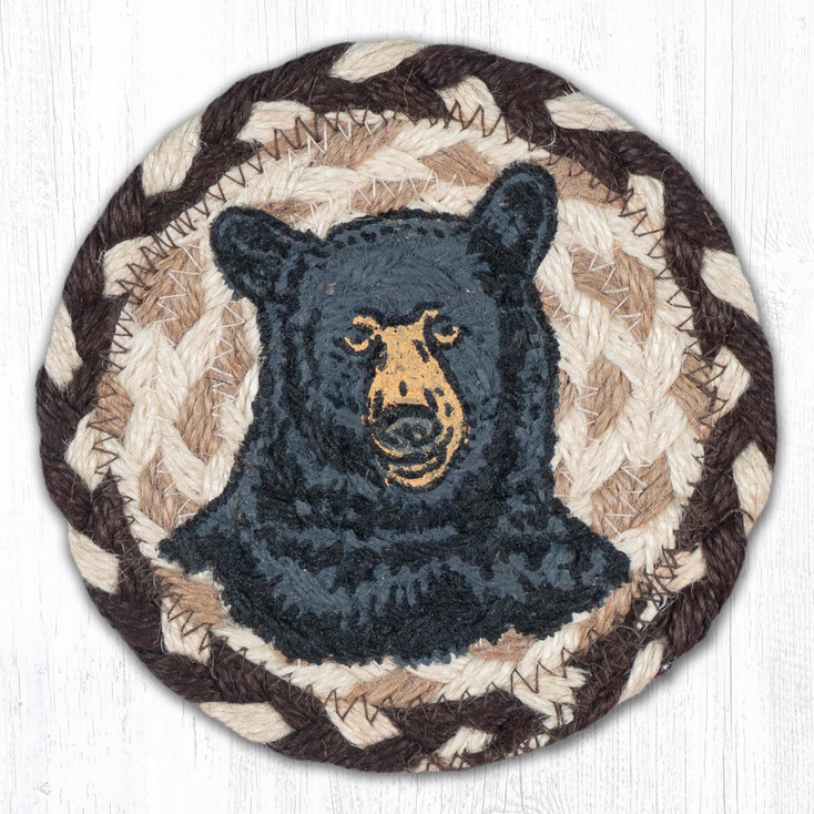 Bear Printed Jute Coaster by Harry W Smith