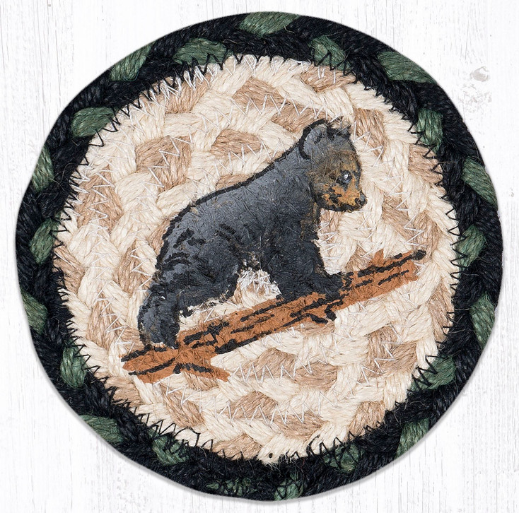 Bear Cub Printed Jute Coaster by Harry W Smith