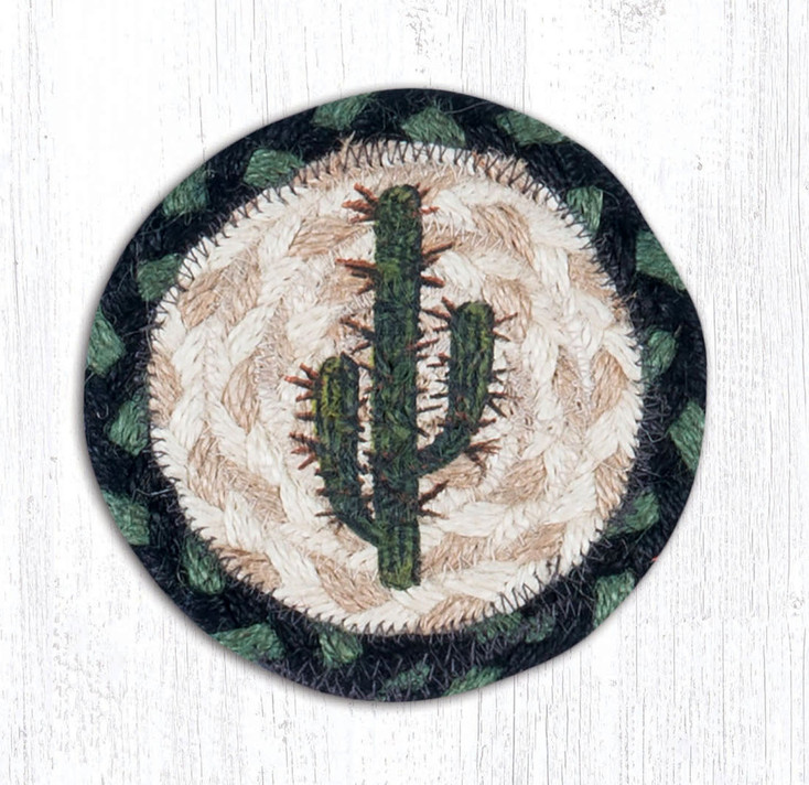 Saguaro Printed Jute Coasters, Set of 8