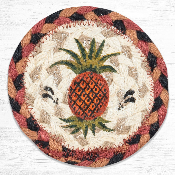 Pineapple Printed Jute Coaster by Susan Burd