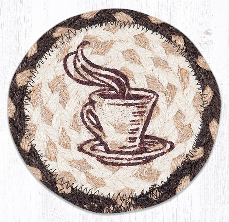 One Good Cup Printed Jute Coaster