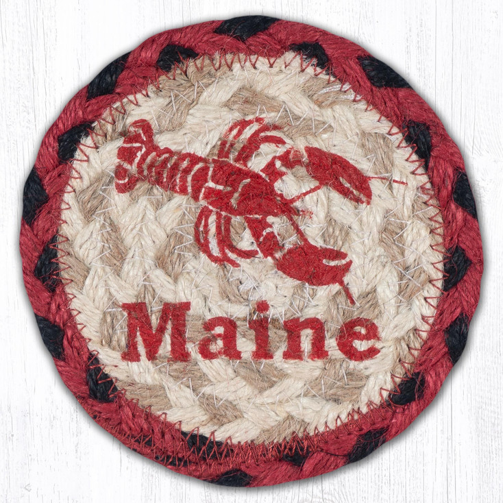 Lobster Maine Printed Jute Coaster by Harry W Smith