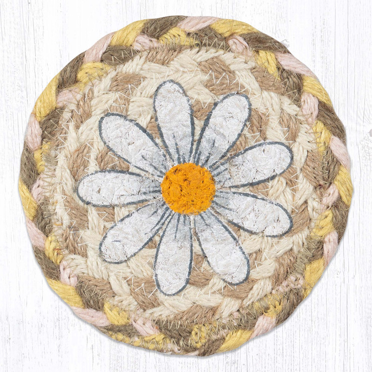 Daisy Printed Jute Coaster by Suzanne Pienta