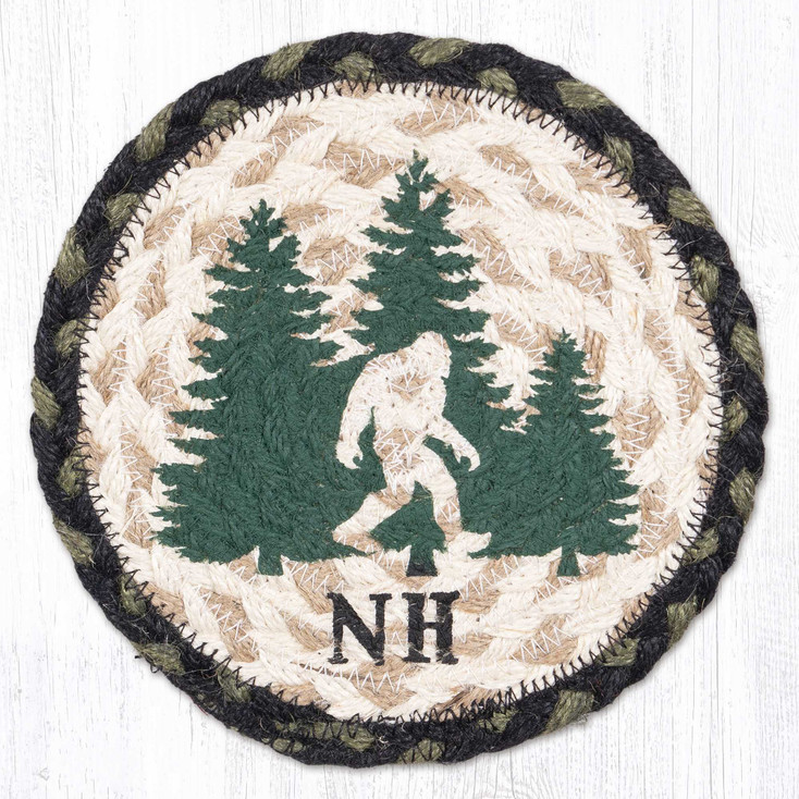 7" Big Foot NH Large Round Coasters, Set of 4