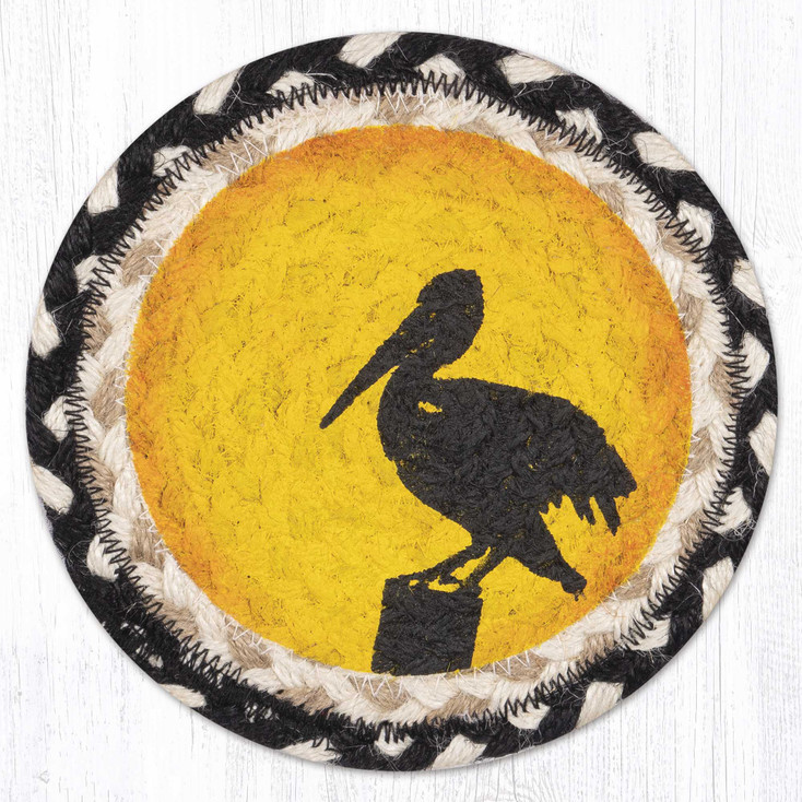 7" Pelican Large Round Coasters, Set of 4