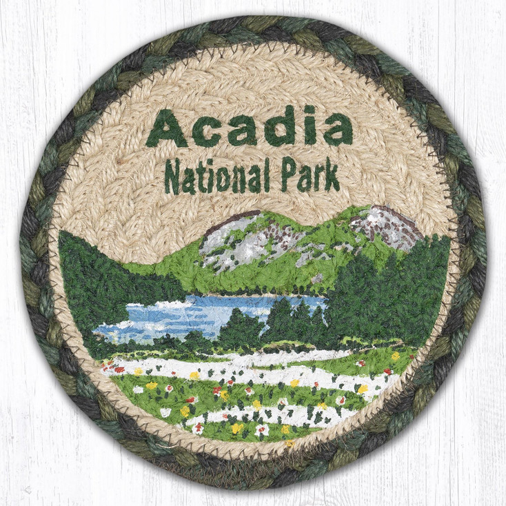 Acadia Bubbles Large Round Jute Coaster by Harry W Smith