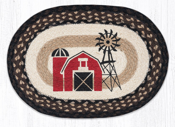 Windmill Braided Jute Oval Placemats, Set of 2