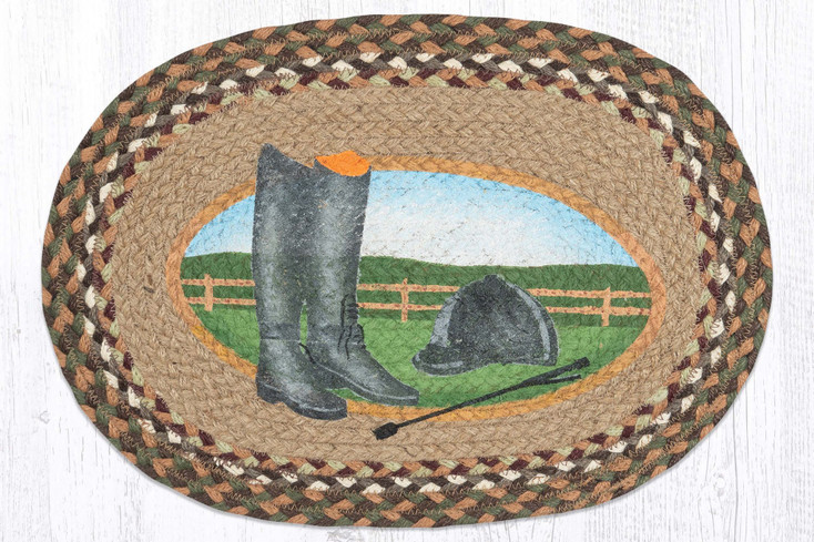 Hat/Boot Braided Jute Oval Placemat by Suzanne Pienta