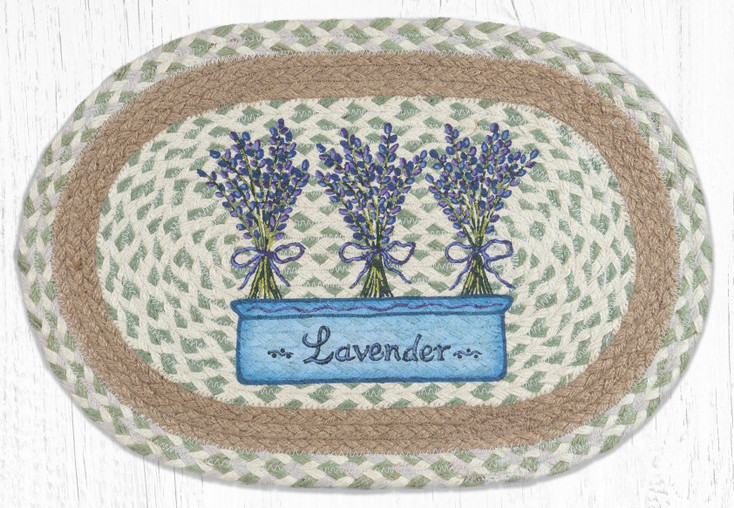 Lavender Braided Jute Oval Placemat by Susan Burd