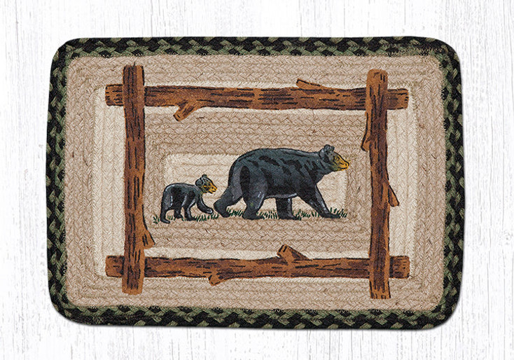 Mama & Baby Bear Printed Jute Rectangle Placemat by Jan Harless