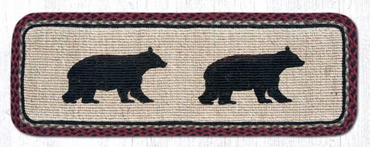 13" x 36" Cabin Bear Wicker Weave Jute Rectangle Table Runner by Sandy Clough