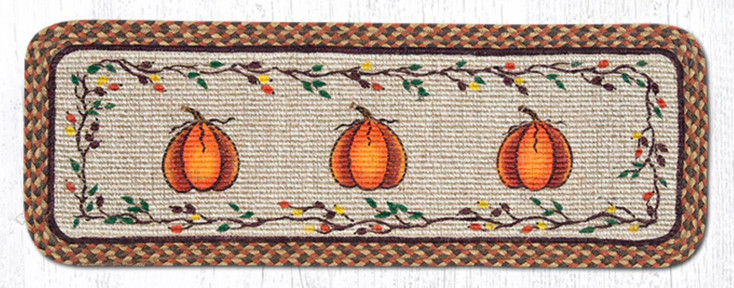 13" x 36" Harvest Pumpkin Wicker Weave Jute Rectangle Table Runner by Susan Burd