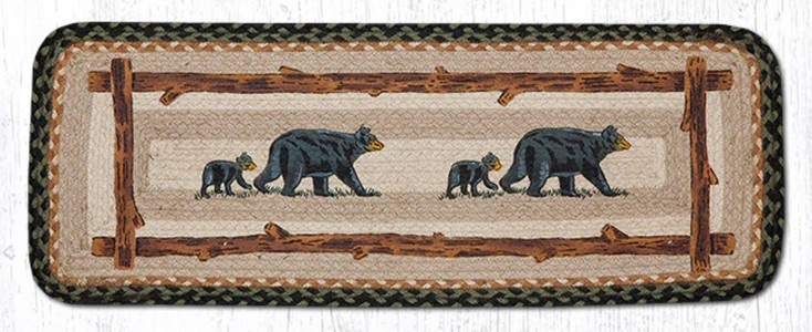 13" x 36" Mama & Baby Bear Printed Jute Rectangle Table Runner by Jan Harless