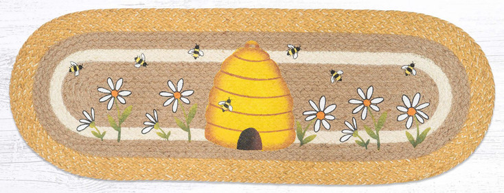 13" x 36" Beehive Braided Jute Oval Table Runner by Suzanne Pienta