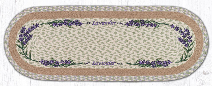 13" x 36" Lavender Braided Jute Oval Table Runner by Susan Burd