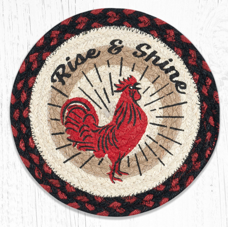 Rise & Shine Printed Jute Round Trivet by Harry W Smith