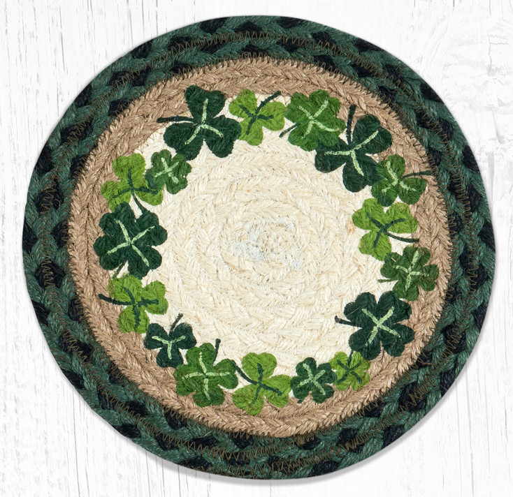 10" Bless this Home Printed Jute Round Trivet by Suzanne Pienta, Set of 2