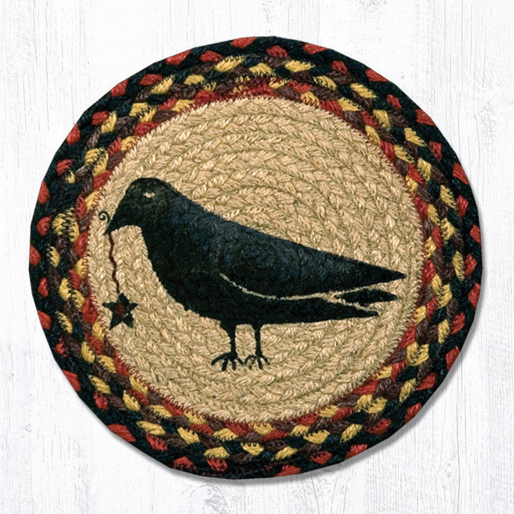 Crow & Star Printed Jute Round Trivet by Susan Burd