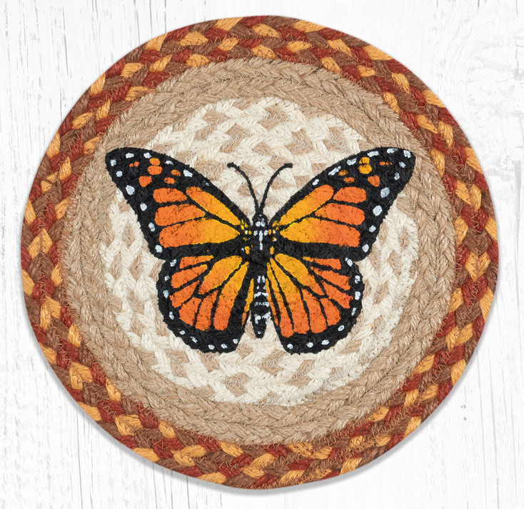 10" Monarch Printed Jute Round Trivet by Harry W. Smith, Set of 2