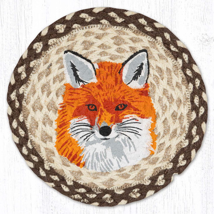 Fox Printed Jute Round Trivet by Harry W Smith