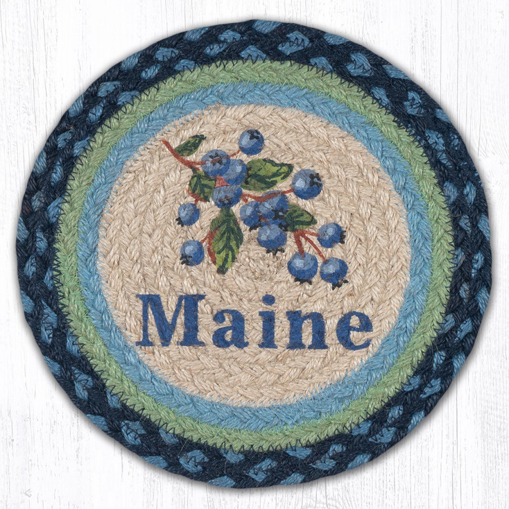 Blueberry Maine Jute Round Trivet by Harry W Smith