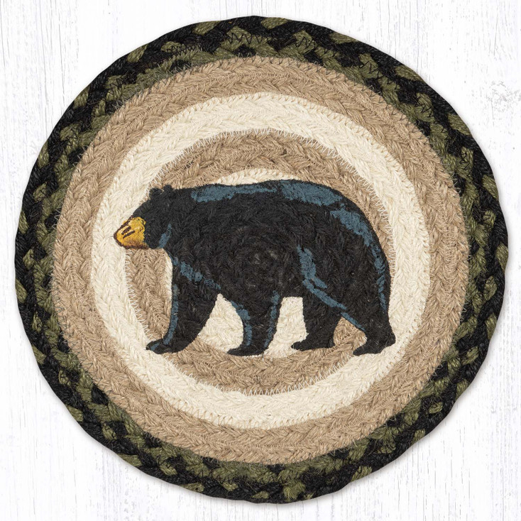 Mama Bear Printed Jute Round Trivet by Jan Harless