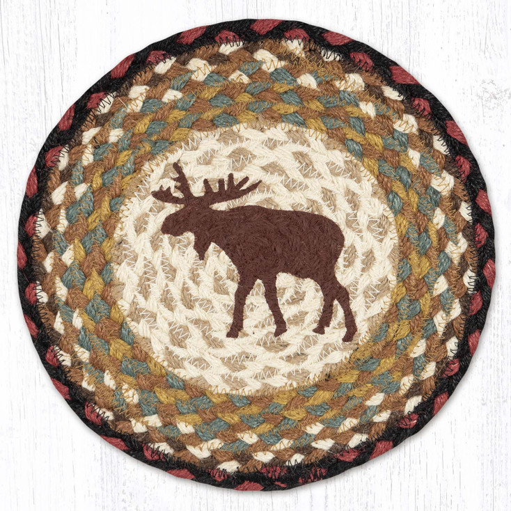 Moose Printed Jute Round Trivet