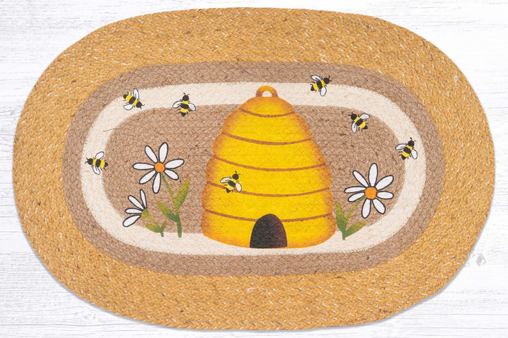 20" x 30" Beehive Braided Jute Oval Rug by Suzanne Pienta