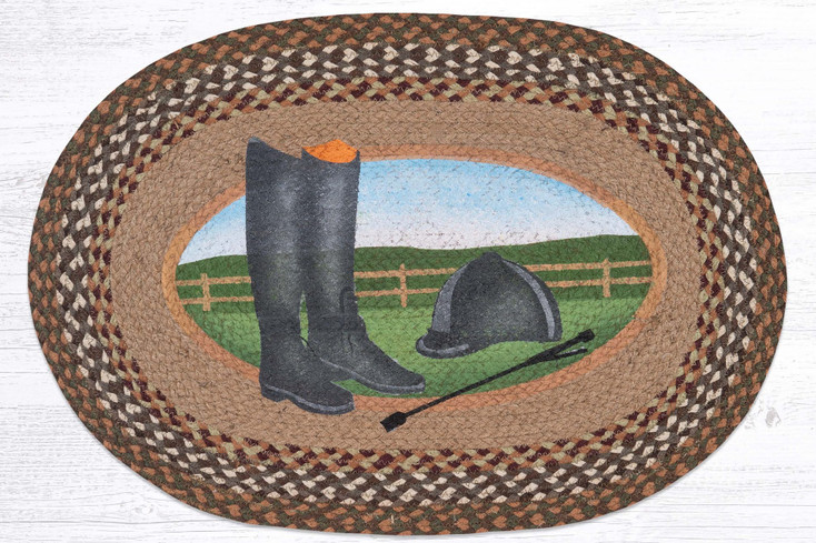 20" x 30" Hat/Boot Braided Jute Oval Rug by Suzanne Pienta