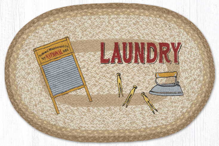 20" x 30" Laundry Braided Jute Oval Rug by Harry W. Smith