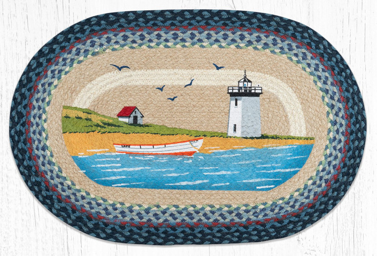 20" x 30" Light & Boat Braided Jute Oval Rug by Harry W. Smith