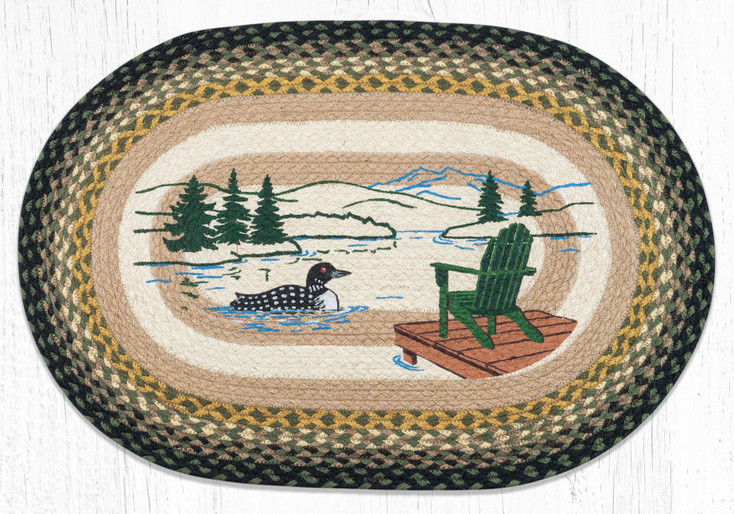 20" x 30" Adirondack Loon Braided Jute Oval Rug by Harry W. Smith