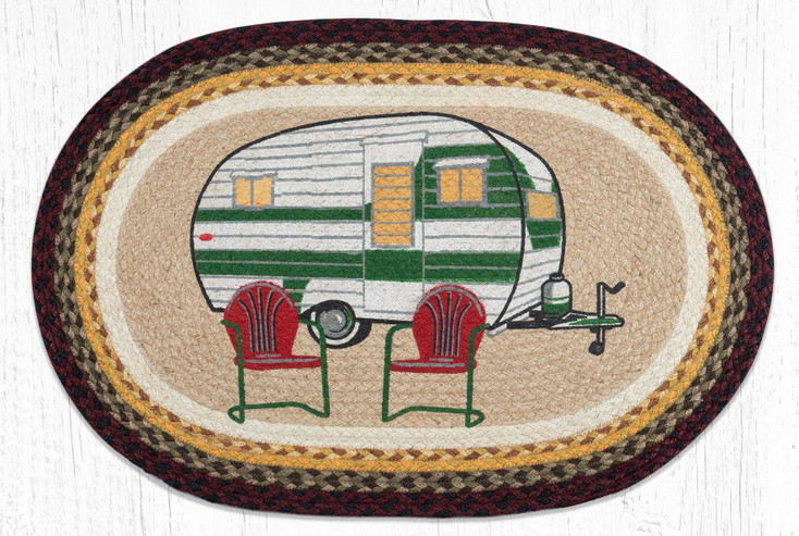 20" x 30" Camper Braided Jute Oval Rug by Harry W. Smith