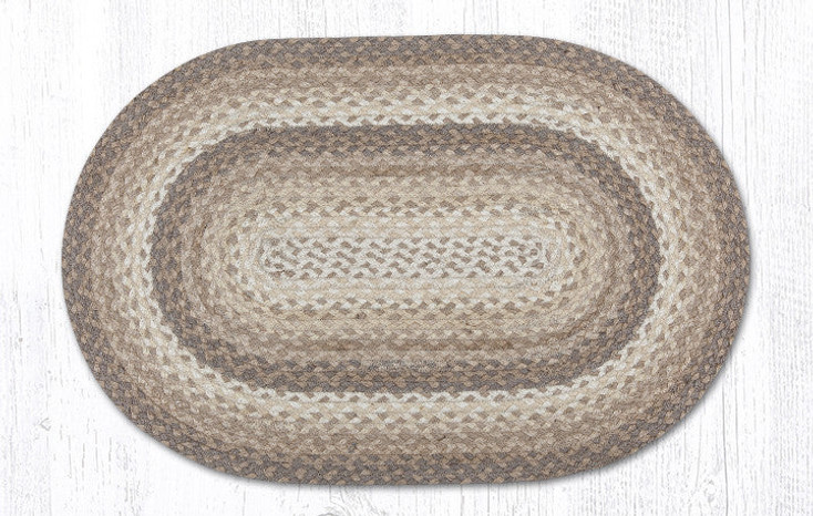 20" x 30" Natural Oval Braided Jute Rug