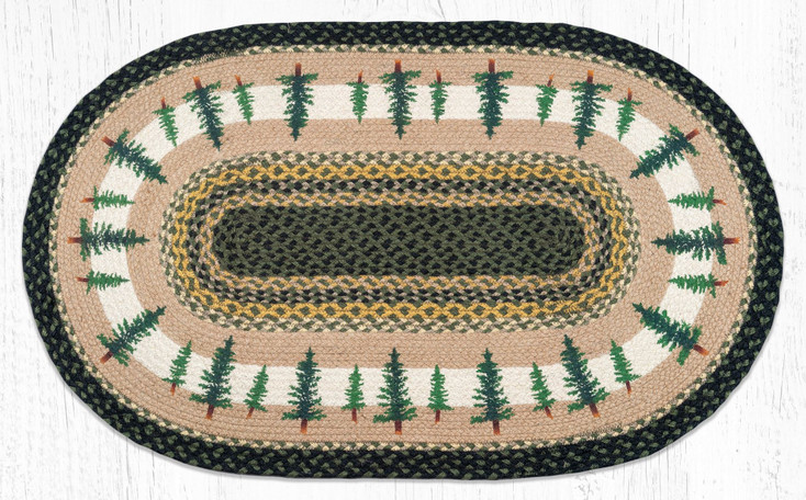 27" x 45" Tall Timbers Braided Jute Oval Rug by Jan Harless