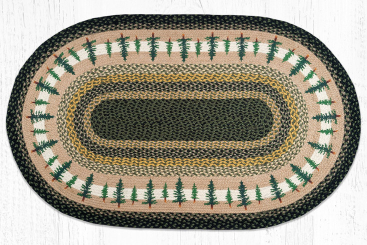 3' x 5' Tall Timbers Braided Jute Oval Rug by Jan Harless
