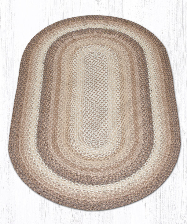 3' x 5' Natural Oval Braided Jute Rug