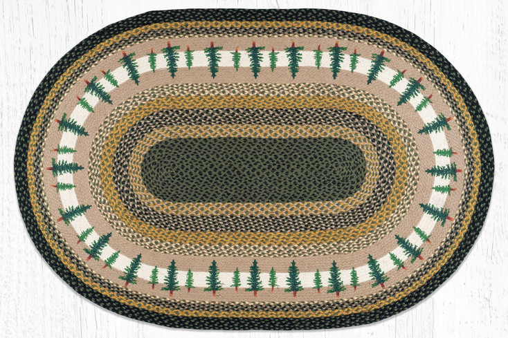 4' x 6' Tall Timbers Braided Jute Oval Rug by Jan Harless