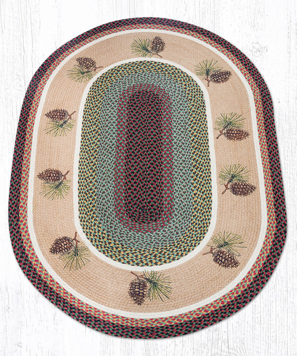 4' x 6' Pinecone Braided Jute Oval Rug by Sandy Clough