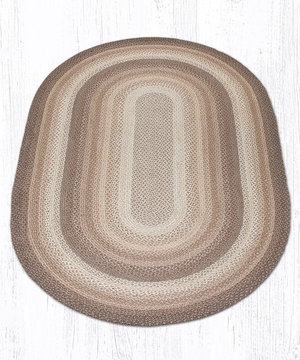 5' x 8' Natural Oval Braided Jute Rug