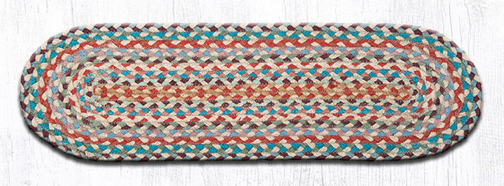 Multi 1 Jute Oval Stair Tread Rug 8.25x27