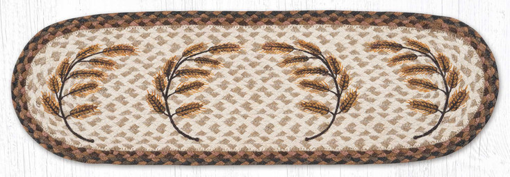 Golden Wheat Oval Stair Tread Rug 8.25x27 by Susan Burd