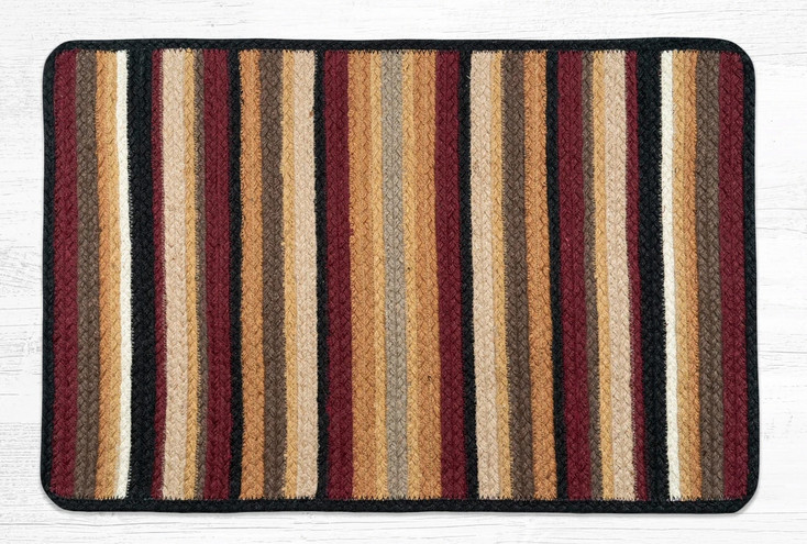 27" x 45" Burgundy/Black/Golden Rod Braided Jute Rectangle Rug