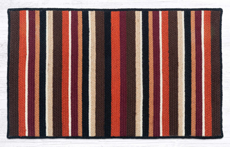 27" x 45" Rust/Black/Tan Braided Jute Rectangle Rug