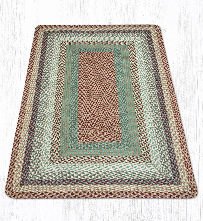 3' x 5' Buttermilk/Cranberry Braided Jute Rectangle Rug