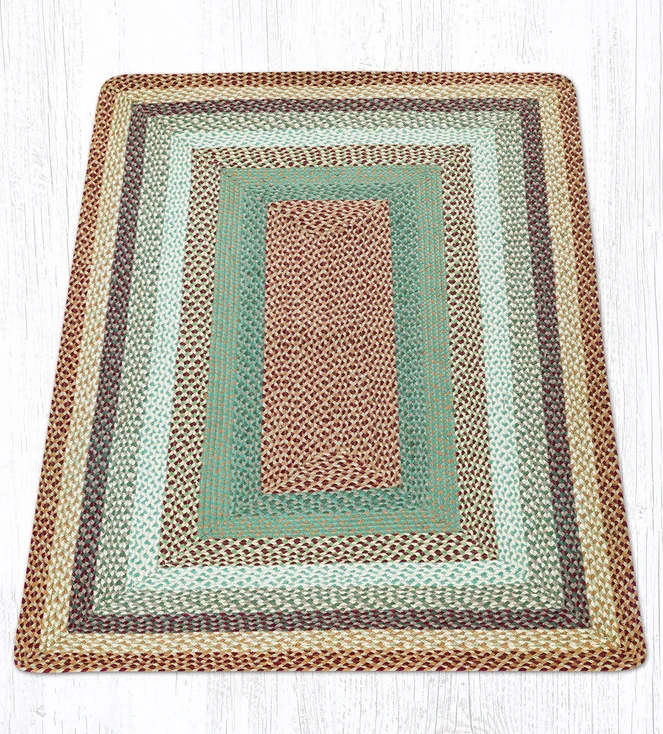 4' x 6' Buttermilk/Cranberry Braided Jute Rectangle Rug