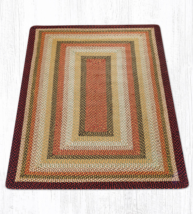 5' x 8' Burgundy/Mustard/Ivory Braided Jute Rectangle Rug