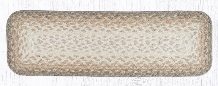 8.25" x 27" Natural Rectangle Stair Tread Rug, Set of 2