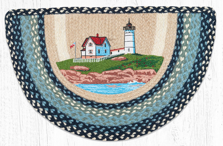 18" x 29" Nubble Lighthouse Printed Jute Slice Rug by Harry W. Smith