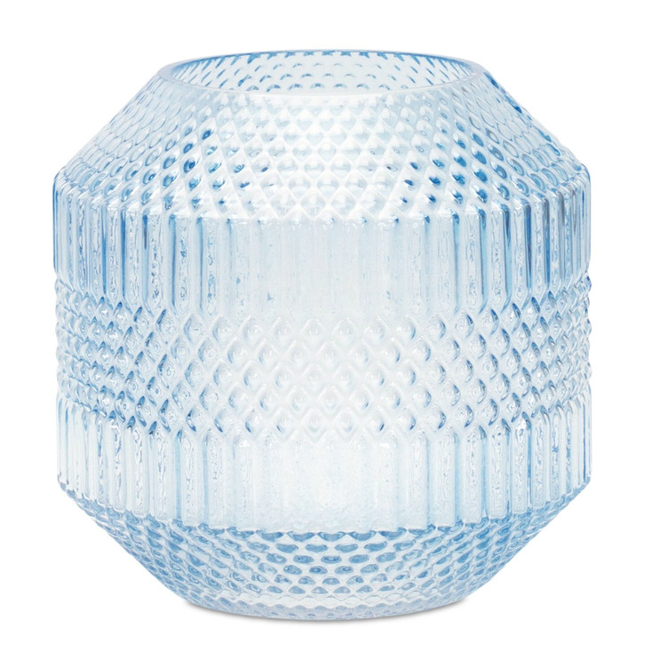 6.5" Blue Diamond Glass Vase